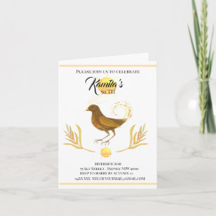 eleganter goldener Vogel Einladung