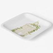 Eleganter goldener Vogelkäfig mit Foliage Paper Pl Pappteller (Gewinkelt)
