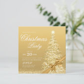 Eleganter goldener Weihnachtsbaum-Bogen  Einladung (Stehend Vorderseite)
