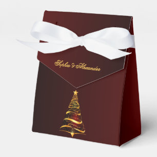 Eleganter goldener Weihnachtsbaum-Dankeschön-Hochz Geschenkschachtel