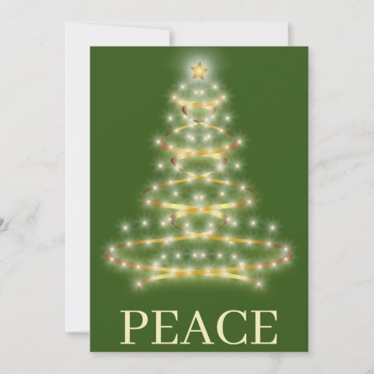 Eleganter Goldener Weihnachtsbaum Feiertagskarte (Vorderseite)