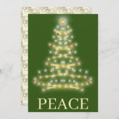 Eleganter Goldener Weihnachtsbaum Feiertagskarte (Vorne/Hinten)