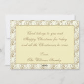 Eleganter Goldener Weihnachtsbaum Feiertagskarte (Rückseite)