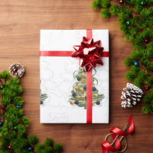 Eleganter goldener Weihnachtsbaum, Geschenkpapier 