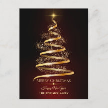 Eleganter goldener Weihnachtsbaum mit hellem Licht