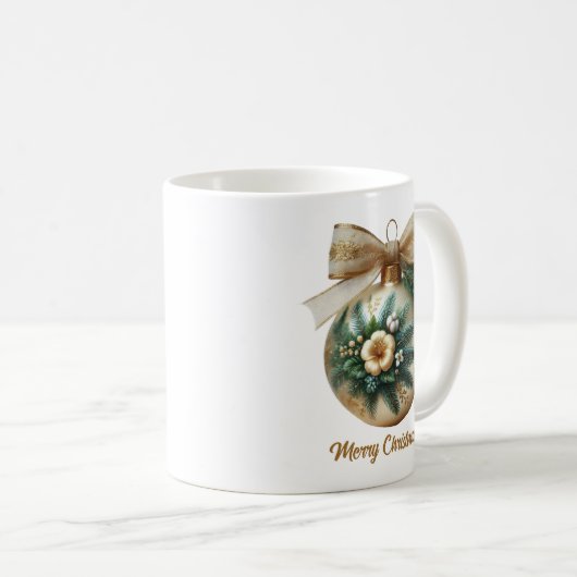 Eleganter goldener Weihnachtsbaumwolle Goldbug Kaffeetasse (VorderseiteRechts)
