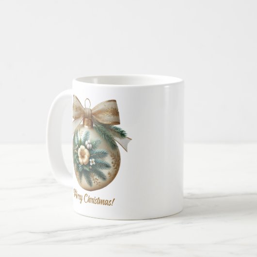 Eleganter goldener Weihnachtsbaumwolle Goldbug Kaffeetasse (Vorderseite Links)