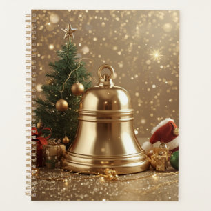 Eleganter Goldener Weihnachtsglocken-Planer Planer