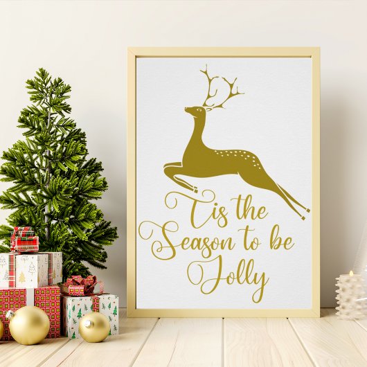Eleganter Goldener Weihnachtsmann - Die Jahreszeit Poster