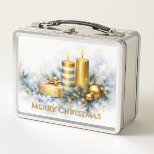 Eleganter goldener Weihnachtsschmuck Metall Brotdose