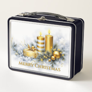 Eleganter goldener Weihnachtsschmuck Metall Brotdose