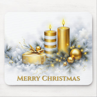 Eleganter goldener Weihnachtsschmuck Mousepad