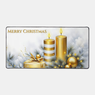 Eleganter goldener Weihnachtsschmuck Schreibtischunterlage