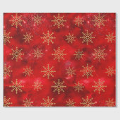 Eleganter goldener Weihnachtsschneeflocken Geschenkpapier (Flach)