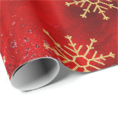 Eleganter goldener Weihnachtsschneeflocken Geschenkpapier (Rolleneckpunkt)
