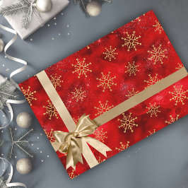 Eleganter goldener Weihnachtsschneeflocken Geschenkpapier