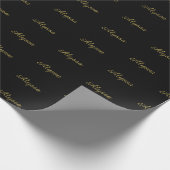 Eleganter goldfarbener benutzerdefinierter Skriptn Geschenkpapier (Ecke)