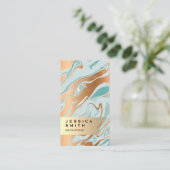 Eleganter goldfarbener Flüssig-Marmor Visitenkarte (Stehend Vorderseite)