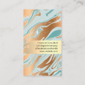 Eleganter goldfarbener Flüssig-Marmor Visitenkarte (Rückseite)