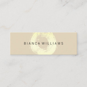 Eleganter goldfarbener Kreis (beige) Mini Visitenkarte