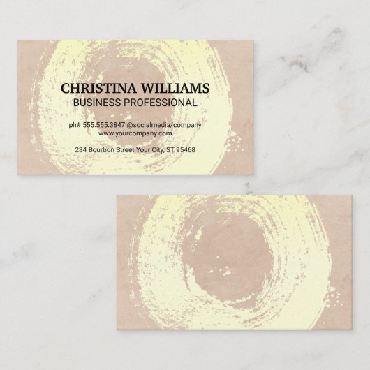 Eleganter goldfarbener Kreis | Hintergrund Visitenkarte (Vorne/Hinten)