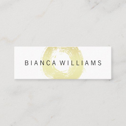 Eleganter goldfarbener Kreis Mini Visitenkarte (Vorderseite)