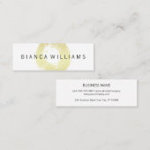 Eleganter goldfarbener Kreis Mini Visitenkarte (Vorne/Hinten)