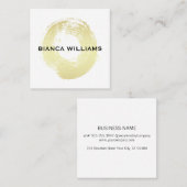 Eleganter goldfarbener Kreis Quadratische Visitenkarte (Vorne/Hinten)