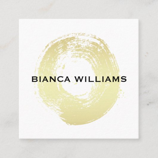 Eleganter goldfarbener Kreis Quadratische Visitenkarte (Vorderseite)