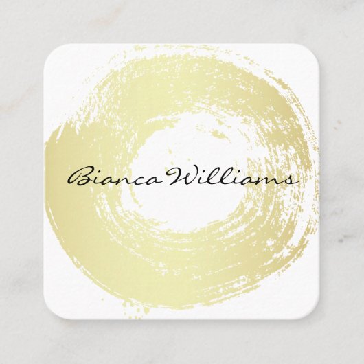 Eleganter goldfarbener Kreis Quadratische Visitenkarte (Vorderseite)