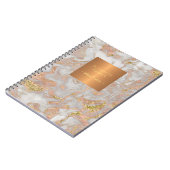 Eleganter, goldfarbener Kupfergraumarmor aus Rose Notizblock (Linke Seite)