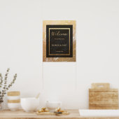 Eleganter goldfarbener Marmor Begrüßungsschreiben Poster (Küche)