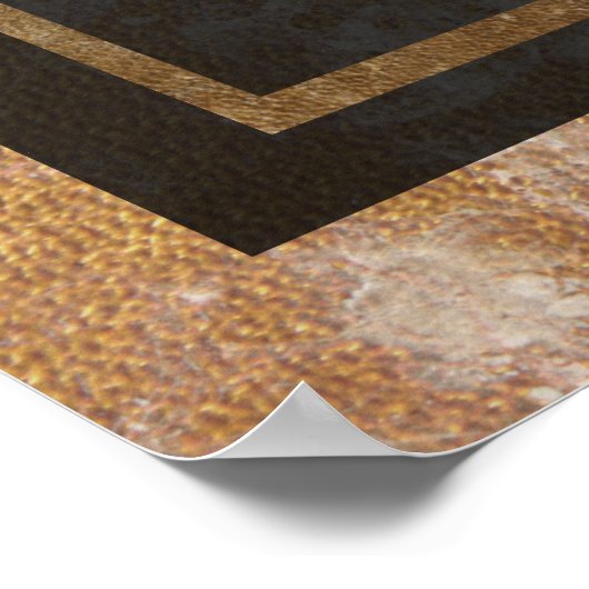 Eleganter goldfarbener Marmor Begrüßungsschreiben Poster (Ecke)