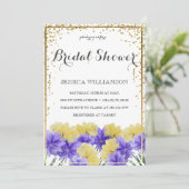 Eleganter goldfarbener Rahmen, Brautparty Einladung (Stehend Vorderseite)