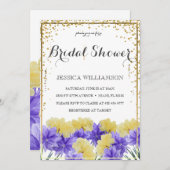 Eleganter goldfarbener Rahmen, Brautparty Einladung (Vorne/Hinten)