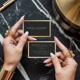 Eleganter goldfarbener Rahmen minimalistisch schwa Visitenkarte