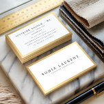 Eleganter goldfarbener Rahmen minimalistisch weiß Visitenkarte<br><div class="desc">Eleganter goldfarbener Rahmen minimalistisch weiß</div>