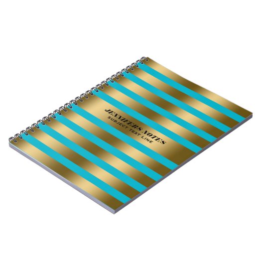 Eleganter goldfarbener Streifen - benutzerdefinier Notizblock (Linke Seite)