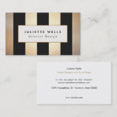 Eleganter, goldfarbener und schwarzer Stripteditor Visitenkarte (Vorne/Hinten)