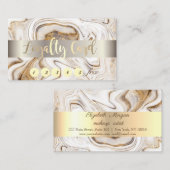 Eleganter, goldfarbener, weißbrauner Marmorstein Treuekarte (Vorne/Hinten)