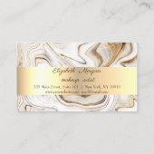 Eleganter, goldfarbener, weißbrauner Marmorstein Treuekarte (Rückseite)
