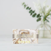 Eleganter, goldfarbener, weißbrauner Marmorstein Treuekarte (Stehend Vorderseite)