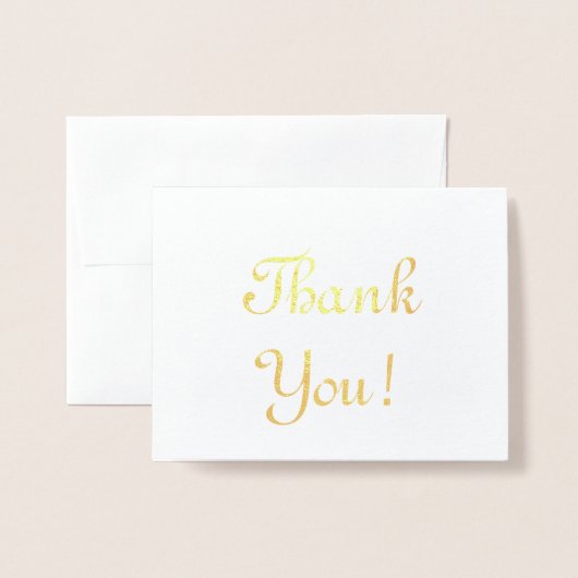 Eleganter Goldfoil "Danke!" Karte (Vorderseite mit Umschlag)