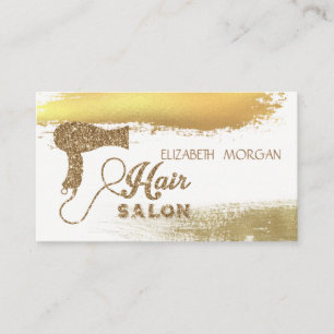 Eleganter Goldfolien-Pinselstrich, Glitter-Haartro Visitenkarte