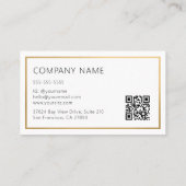 Eleganter Goldfolienrahmen Minimal QR-Code Visitenkarte (Rückseite)