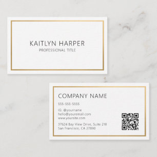Eleganter Goldfolienrahmen Minimal QR-Code Visitenkarte