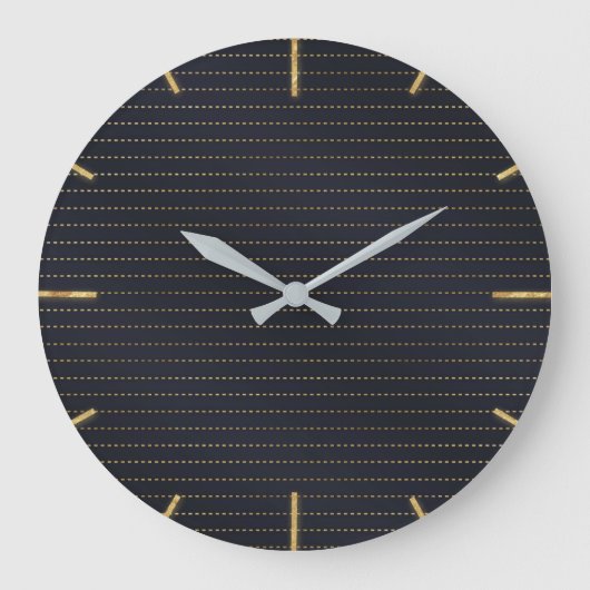 Eleganter goldgelber gestrichener Streifen Blau gr Große Wanduhr (Vorderseite)