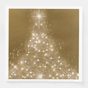 Eleganter goldgelber Weihnachtsbaum Serviette