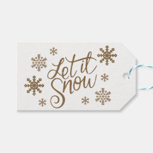 Eleganter GoldGlitter ließ es schneien Geschenkanhänger