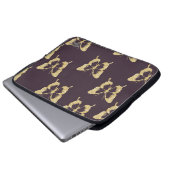 eleganter GoldGlitterschmetterling Laptopschutzhülle (Vorne Knopf)